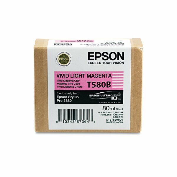 Epson T580B00 UltraChrome K3 Ink, Vivid Light M T580B00